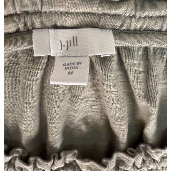 J. JILL PLEATED SLEEVE KNIT PEASANT TOP MEDIUM WOMEN'S GREEN - Picture 2 of 6